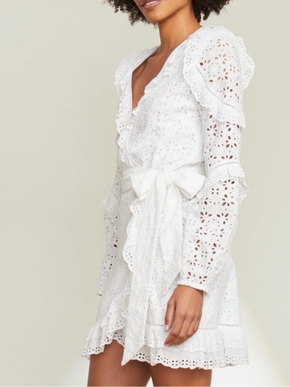 Veronica Beard Julia Eyelet Wrap Dress, Size 0, cotton, feminine, chic